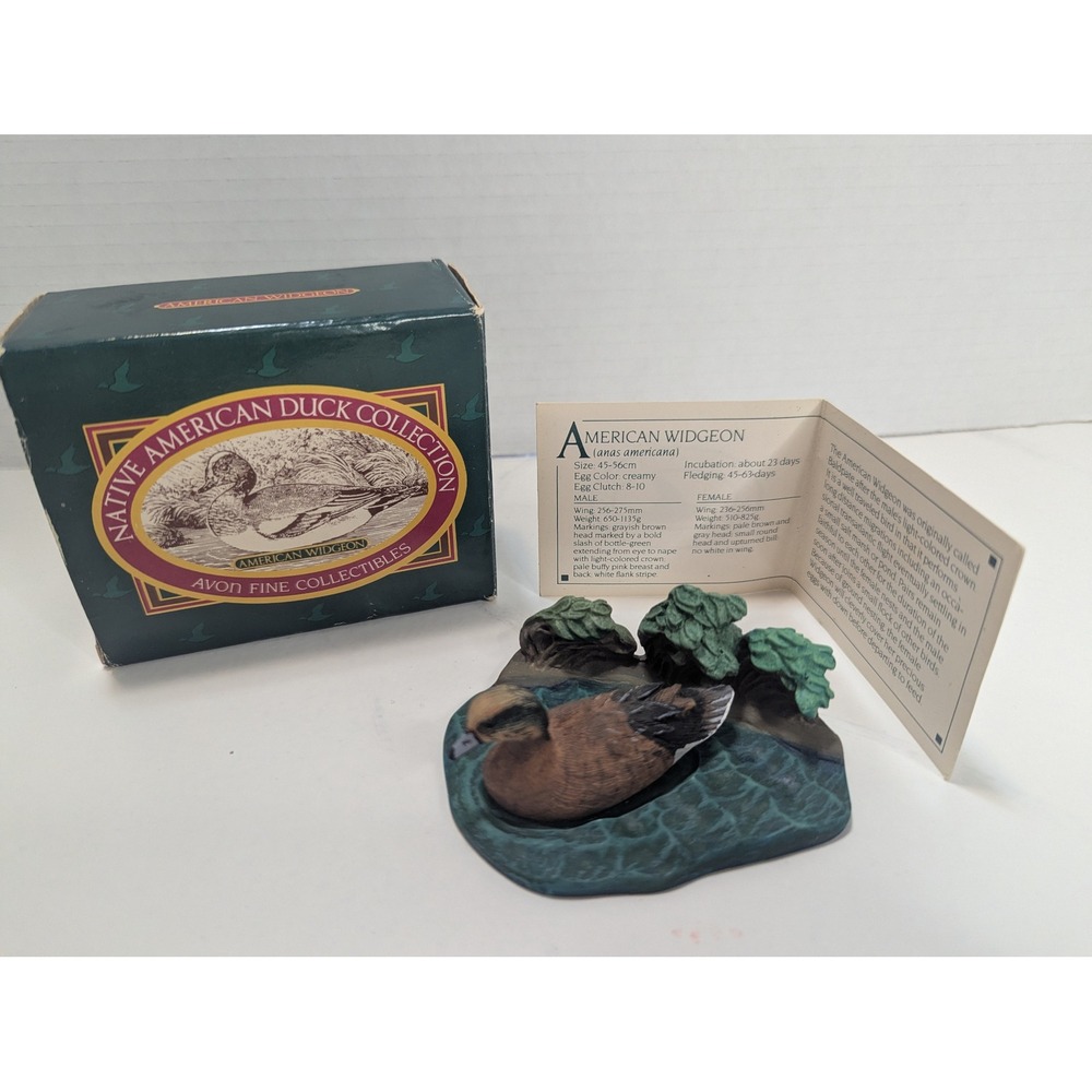Avon 1989 Native American Duck Collection American Widgeon Sculpture with Box